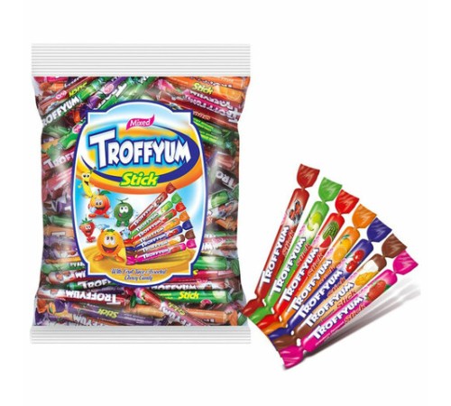 Жевательные конфеты-палочки TROFFYUM, Фруктовое ассорти, 1000 г, УТ-00001529