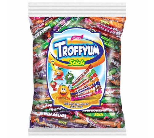 Жевательные конфеты-палочки TROFFYUM, Фруктовое ассорти, 1000 г, УТ-00001529