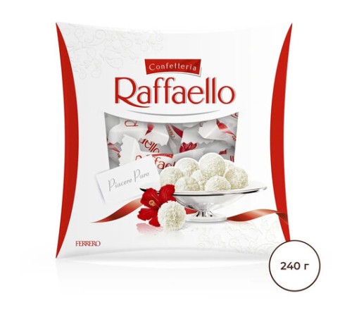 Конфеты RAFFAELLO с цельным миндальным орехом в кокосовой стружке, 240 г, 9020000000995