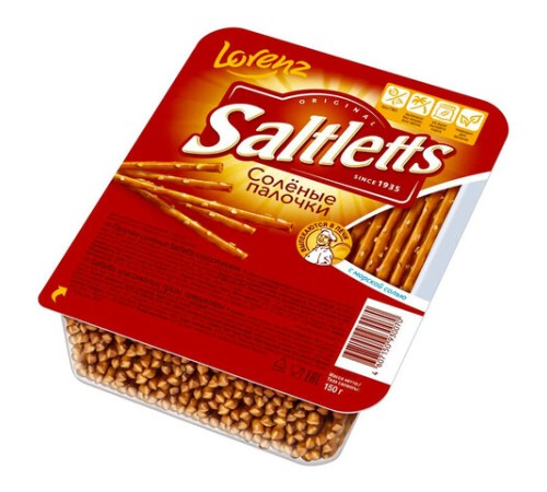 Палочки соленые Lorenz SALTLETTS Классические, 150 г, 16210000205В