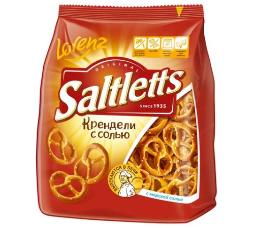 Крендели-мини с солью Lorenz SALTLETTS Классические, 150 г, 16210000426