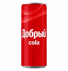 Напиток газированный ДОБРЫЙ КОЛА, 0,33 л, железная банка, 2412101
