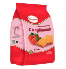 Печенье сдобное БРЯНКОНФИ с клубничной начинкой, 500 г, УТ-00028797