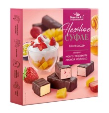 Конфеты-суфле в шоколаде, ассорти: манго-маракуйя, лесная клубника, 155 г, БЕРЕСТОВ А.С., УТ-00031667