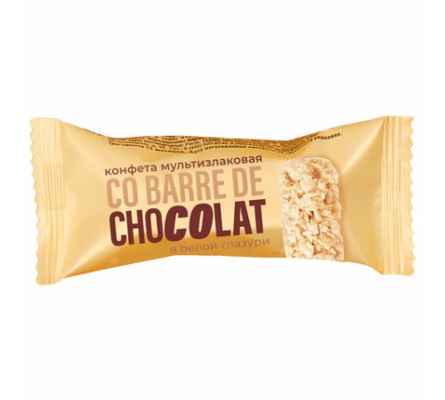 Конфеты мультизлаковые CO BARRE DE CHOCOLAT с белой глазурью, 1000 г