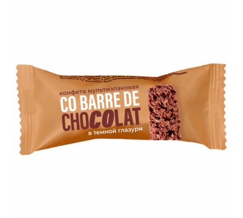 Конфеты мультизлаковые CO BARRE DE CHOCOLAT с темной глазурью, 1000 г