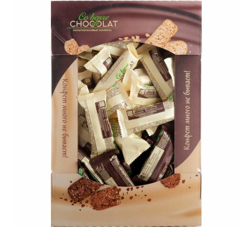 Конфеты мультизлаковые CO BARRE DE CHOCOLAT, ассорти в белой и темной глазури, 900 г