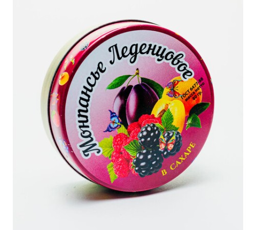 Монпансье леденцовое в сахаре с фруктовым вкусом, 80 г