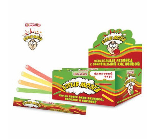 Жевательная резинка ВЗРЫВ МОЗГА кислая, 10 г, КТ93480