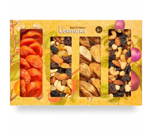 Подарочный набор сухофруктов и орехов, СЕМУШКА, 550 г