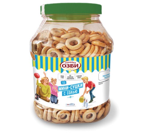 Мини-сушки СЕМЕЙКА ОЗБИ с солью, 700 г, 1100