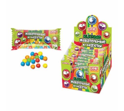 Конфеты ГАММИ ФРУТ кислые жевательные, 20 г, КОНФИТОЙ, КТ94818