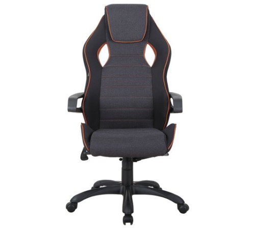 Кресло компьютерное BRABIX "Techno Pro GM-003", ткань, черное/серое, вставки оранжевые, 531813