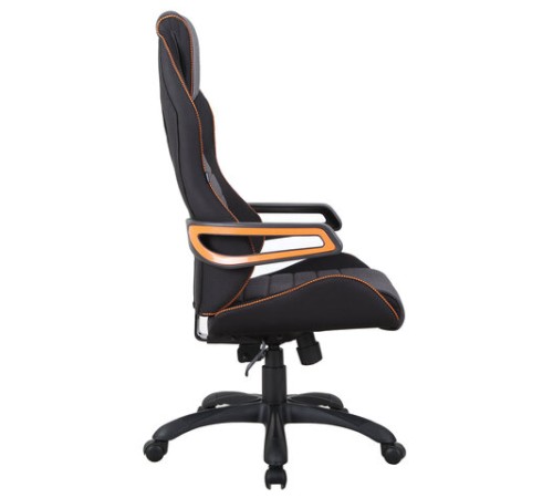 Кресло компьютерное BRABIX "Techno Pro GM-003", ткань, черное/серое, вставки оранжевые, 531813