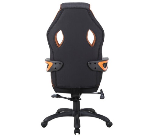 Кресло компьютерное BRABIX "Techno Pro GM-003", ткань, черное/серое, вставки оранжевые, 531813