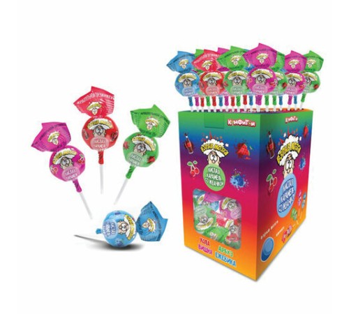 Карамель кислая на палочке ВЗРЫВ МОЗГА с жевательной резинкой, 19 г, КОНФИТОЙ, КТ94968