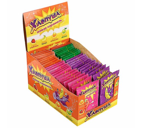 Леденцы ХЛОПУША ассорти 4 вкусов, 7 г, HL-2