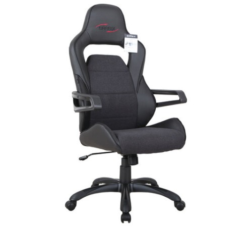 Кресло компьютерное BRABIX "Nitro GM-001", ткань, экокожа, черное, 531817 Кресло компьютерное BRABIX "Nitro GM-001", ткань, экокожа, черное, 531817