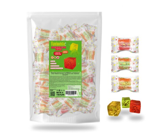 Конфеты мармеладные FLAVIMENTO, ассорти со вкусом киви, клубники и маракуйи, 500 г, УТ-00002867