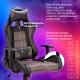 Кресло компьютерное BRABIX "GT Racer GM-100", две подушки, ткань, экокожа, черное/коричневое, 531819