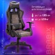 Кресло компьютерное BRABIX "GT Racer GM-100", две подушки, ткань, экокожа, черное/коричневое, 531819