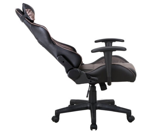 Кресло компьютерное BRABIX "GT Racer GM-100", две подушки, ткань, экокожа, черное/коричневое, 531819