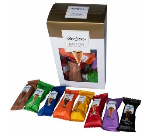 Конфеты мини-рожки в индивидуальной упаковке SORBON 