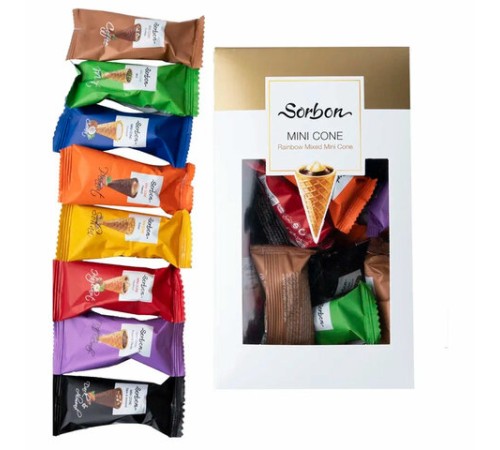 Конфеты мини-рожки в индивидуальной упаковке SORBON 