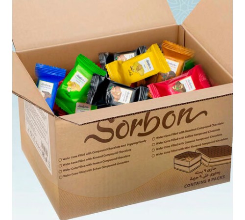 Конфеты мини-вафли в индивидуальной упаковке SORBON 