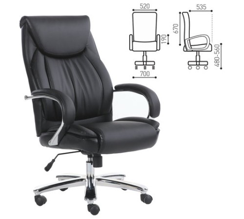 Кресло офисное BRABIX PREMIUM "Advance EX-575", хром, экокожа, черное, 531825 Кресло офисное BRABIX PREMIUM "Advance EX-575", хром, экокожа, черное, 531825