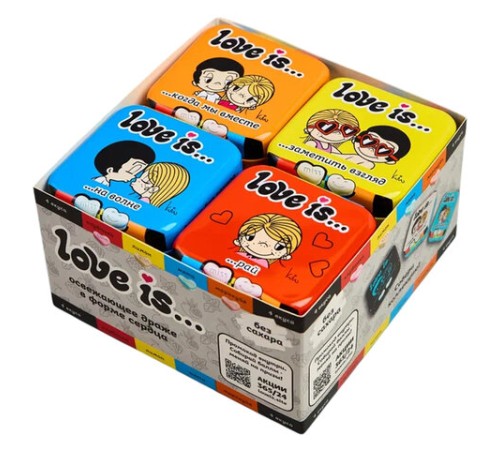 Драже освежающие в форме сердца LOVE IS, вкус мята, 20 г, 709242