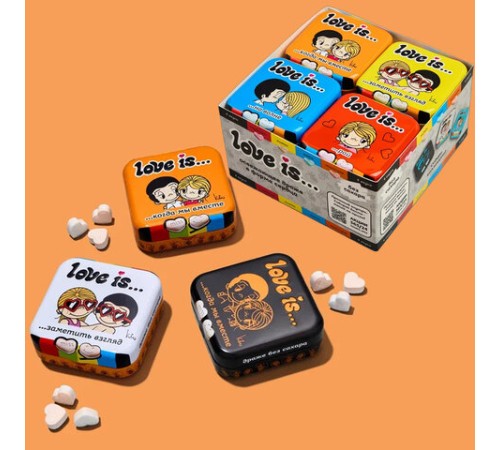 Драже освежающие в форме сердца LOVE IS, вкус маракуйя, 20 г, 709244