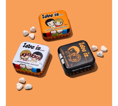 Драже освежающие в форме сердца LOVE IS, вкус маракуйя, 20 г, 709244