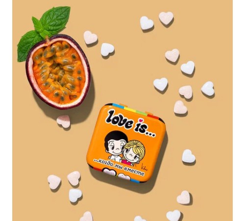 Драже освежающие в форме сердца LOVE IS, вкус маракуйя, 20 г, 709244