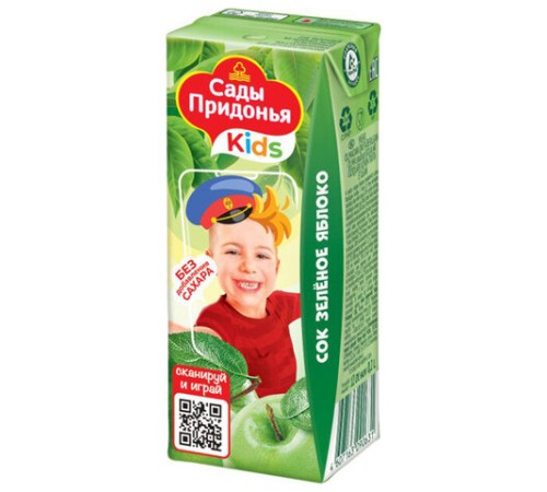 Сок яблочный САДЫ ПРИДОНЬЯ восстановленный 0,2 л