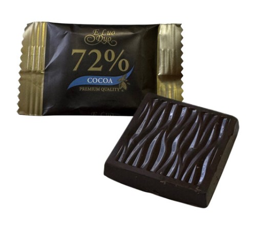 Шоколад порционный KONFESTA горький 68%, 72%, 85%, 90% какао, 1100 г (220 штук по 5 г)