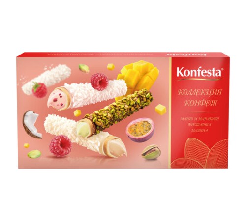 Конфеты глазированные KONFESTA, ассорти вкусов с манго, малиной, фисташкой, 150 г