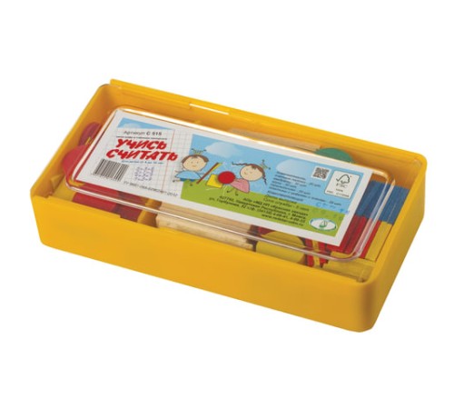 Касса цифр и счетного материала из натурального дерева 