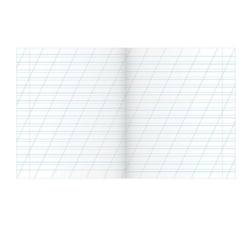 Тетрадь ЗЕЛЁНАЯ обложка 12 л., косая линия с полями, офсет, 