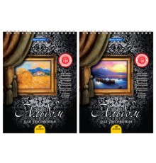 Альбом для рисования, А4, 40 листов, гребень, выборочный лак, подложка, 120 г/м2, BRAUBERG, 205х290 мм, 