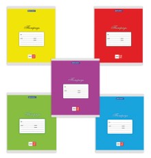 Тетрадь 12 л. BRAUBERG КЛАССИКА, линия, обложка картон, АССОРТИ (5 видов), 103274