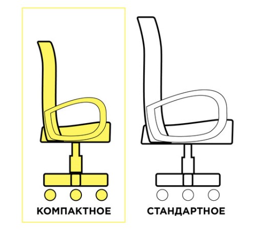 Кресло компактное BRABIX "Smart MG-313", без подлокотников, черное, 531843