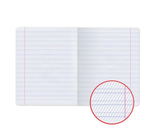 Тетрадь ЗЕЛЁНАЯ обложка 12 л., частая косая линия с полями, офсет, 