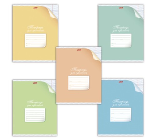 Тетрадь 12 л., HATBER, частая косая линия, обложка картон, 