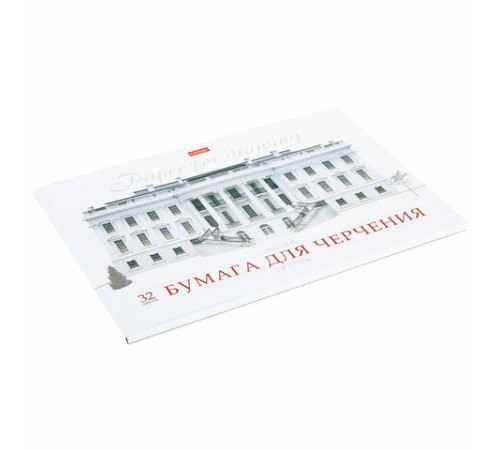 Альбом для черчения А4 32 л., склейка, 190 г/м2, подложка, HATBER, 
