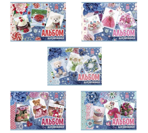 Альбом для рисования А4, 20 листов, скоба, обложка офсет, HATBER ECO, 205х290 мм, 