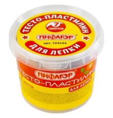 Пластилин на растительной основе (тесто для лепки) ПИФАГОР, 7 цветов, 210 г, пластиковый стакан, 104544