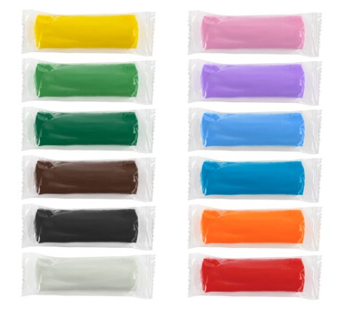 Пластилин на растительной основе (тесто для лепки) ПИФАГОР, 12 цветов, 360 г, пластиковое ведро, 104546