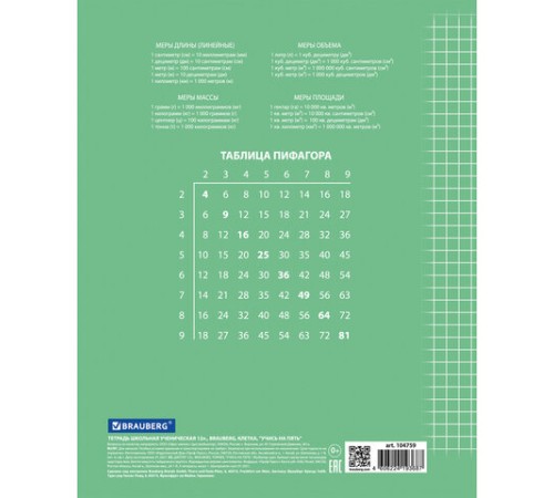 Тетрадь 12 л. BRAUBERG ЭКО 