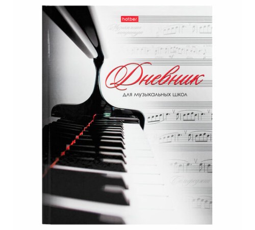 Дневник для музыкальной школы твердый, 48 л., HATBER 
